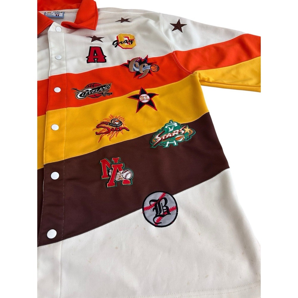 Harlem Stream Street League Shirt Mens 2XL Colorful Embroidered Logo Button - Picture 3 of 16